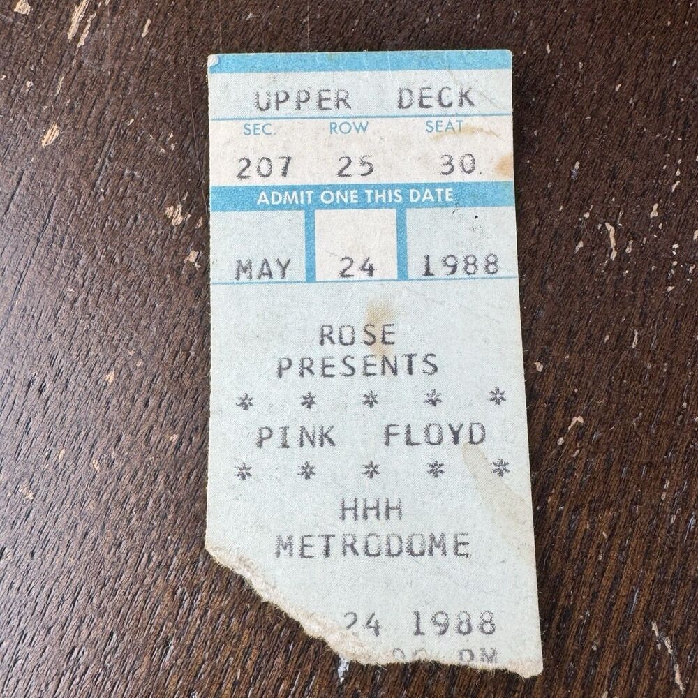 Pink Floyd Ticket Stub 1988 Metrodome Minneapolis Minnesota 5/24/88